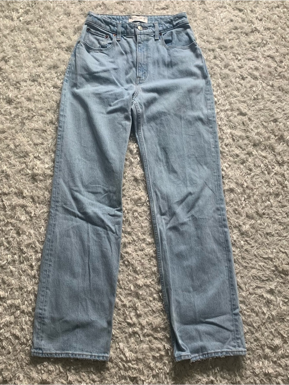 Abercrombie & Fitch A&F 90s straight mid rise curve love jeans Sz 25 Blue